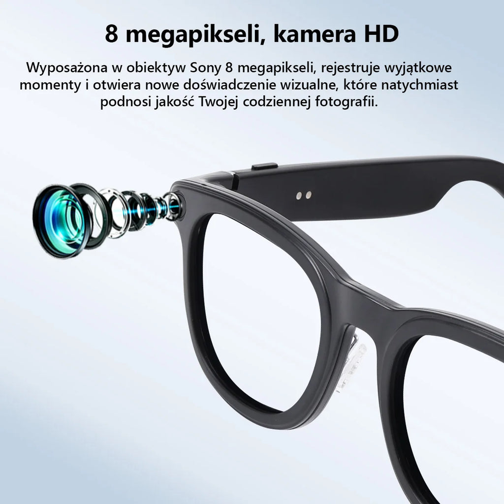 Pixby Vision X01 – Inteligentne okulary AI z kamerą, tłumaczem i ChatGPT | Bluetooth 5.3