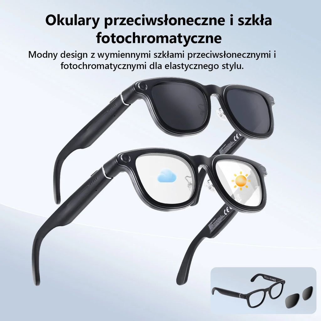 Pixby Vision X01 – Inteligentne okulary AI z kamerą, tłumaczem i ChatGPT | Bluetooth 5.3