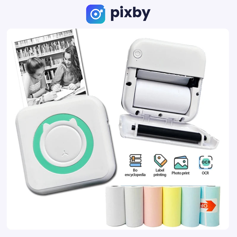 Pixby Mini – Przenośna drukarka termiczna Bluetooth (zdjęcia, etykiety, notatki)